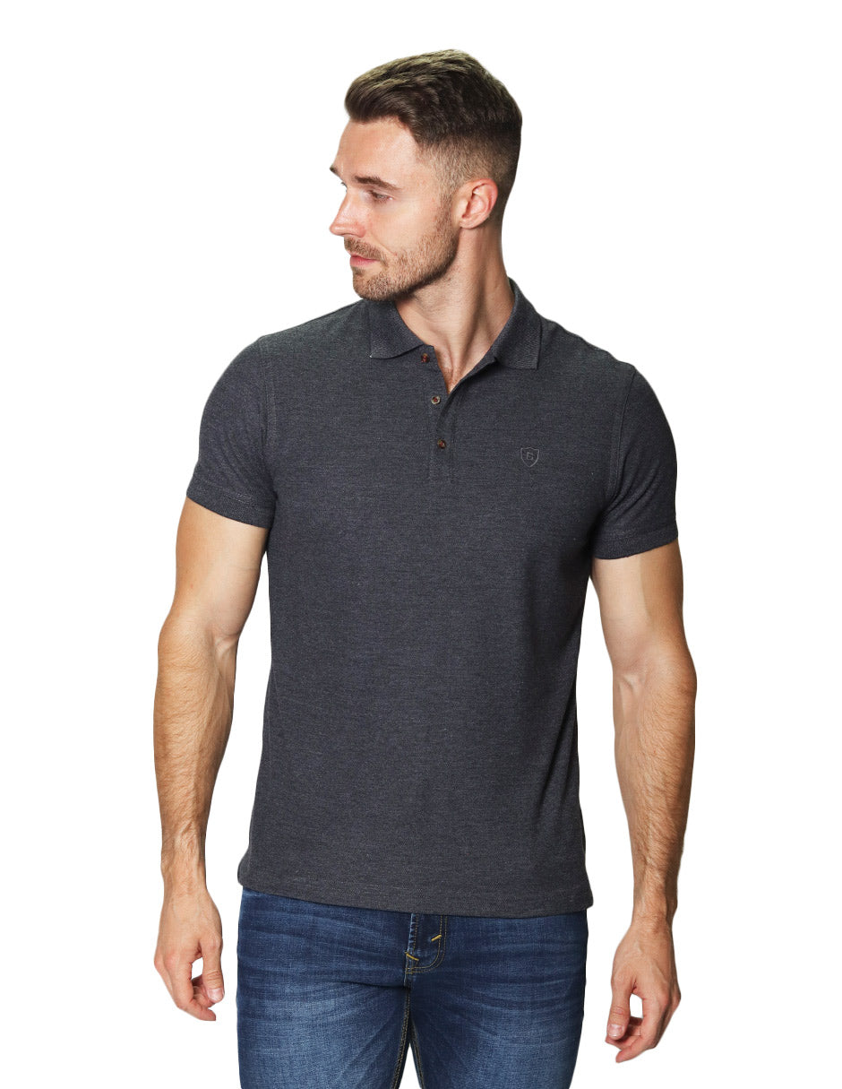 Playeras Polo Para Hombre De Manga Corta Lisa Basica Con Logo Bordado Slim Fit APOLOB Oxford