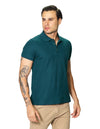 Playeras Polo Para Hombre Manga Corta Basica Bordado APOLOB Teal