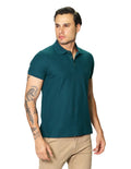 Playeras Polo Para Hombre Manga Corta Basica Bordado APOLOB Teal