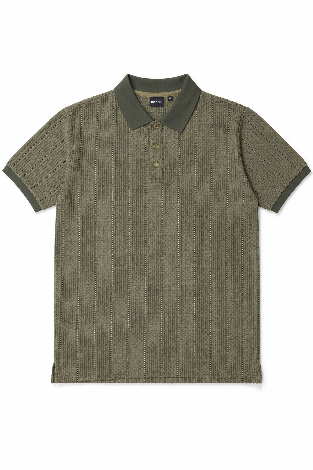 Playera Polo para Hombre Casual Jacquard Antiarrugas A61421 Olivo