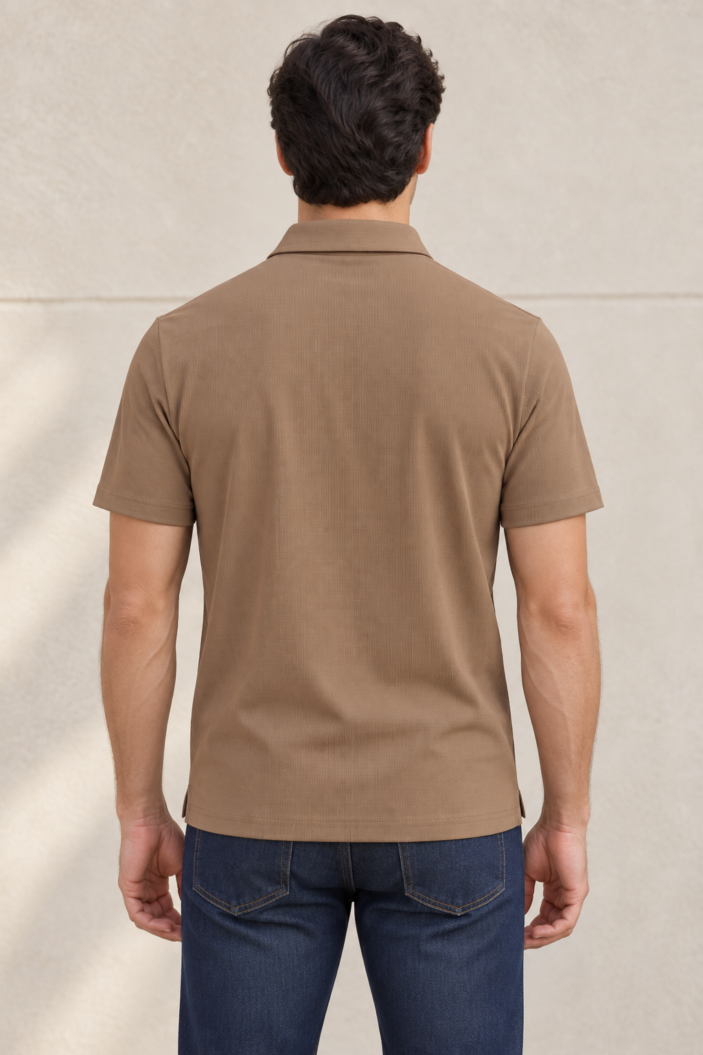 Playera Polo para Hombre Piqué Super Stretch Transpirable A61411 Camel