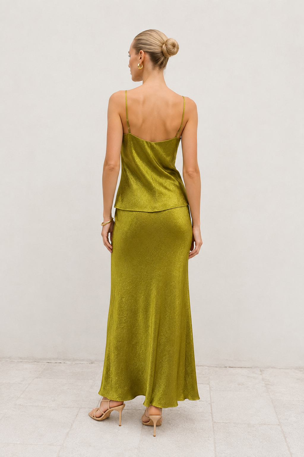 Faldas Para Mujer Larga Satinada X63102 Verde