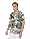 Camisas Para Hombre Bobois Casuales Moda Manga Corta Estampada Tropical Relaxed Fit B32393 Negro