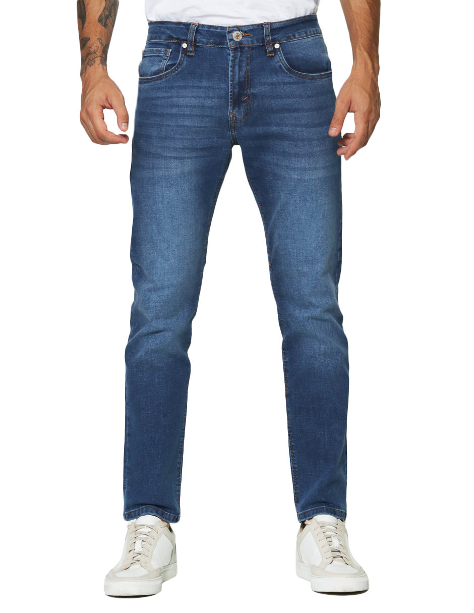 Jeans Para Hombre Mezclilla Slim Fit JSLIM Double Stone