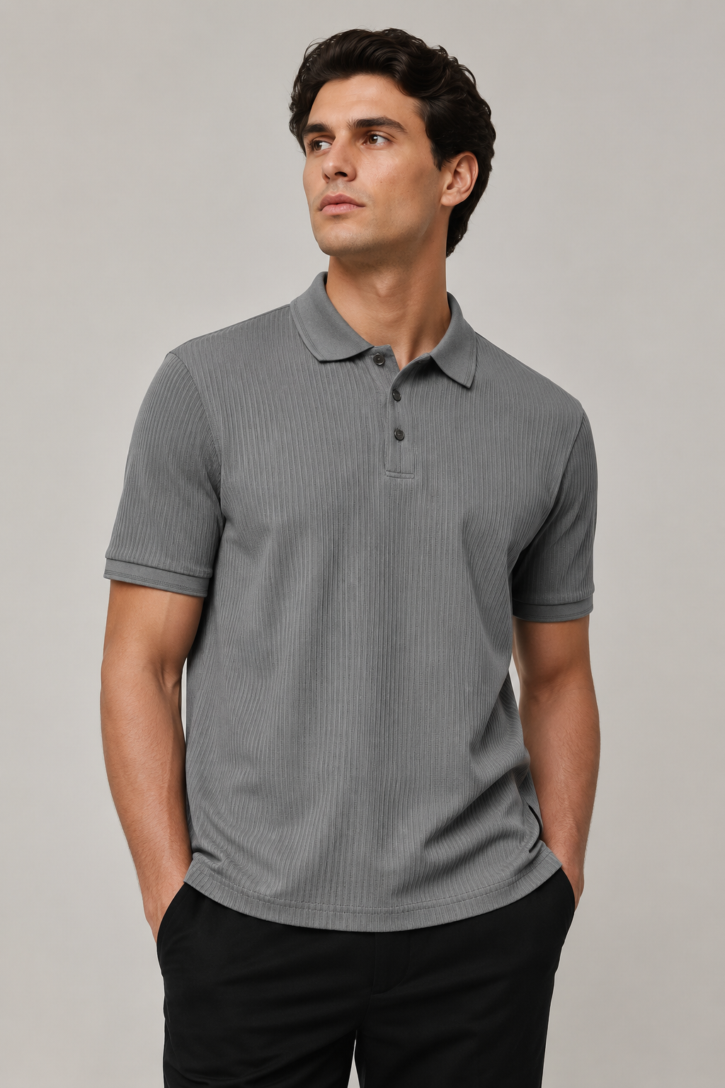 Playeras Polo Para Hombre Teach Microperforada De Manga Corta A65413 Gris