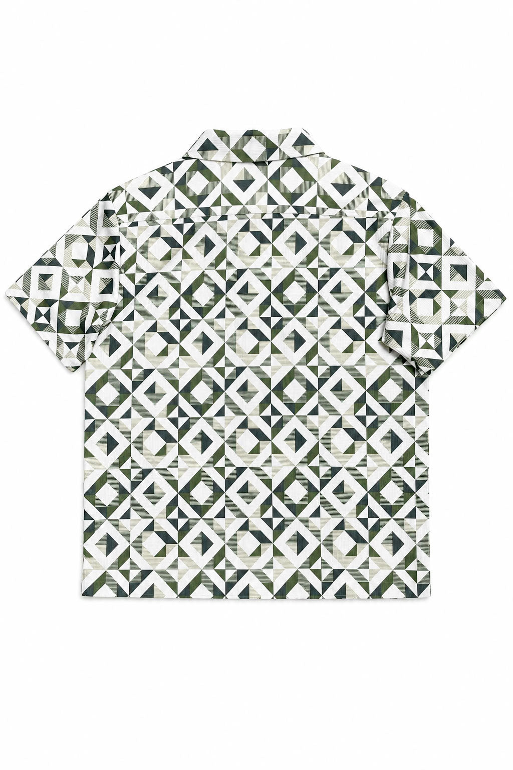 Camisa para Hombre Manga Corta Jacquard Estampada Stretch Antiarrugas B61461 Verde