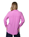 Blusas Para Mujer Bobois Moda Casuales Oversize Amplia Camisera Basica Ligera Lisa Comoda De Manga Larga N33104 Rosa