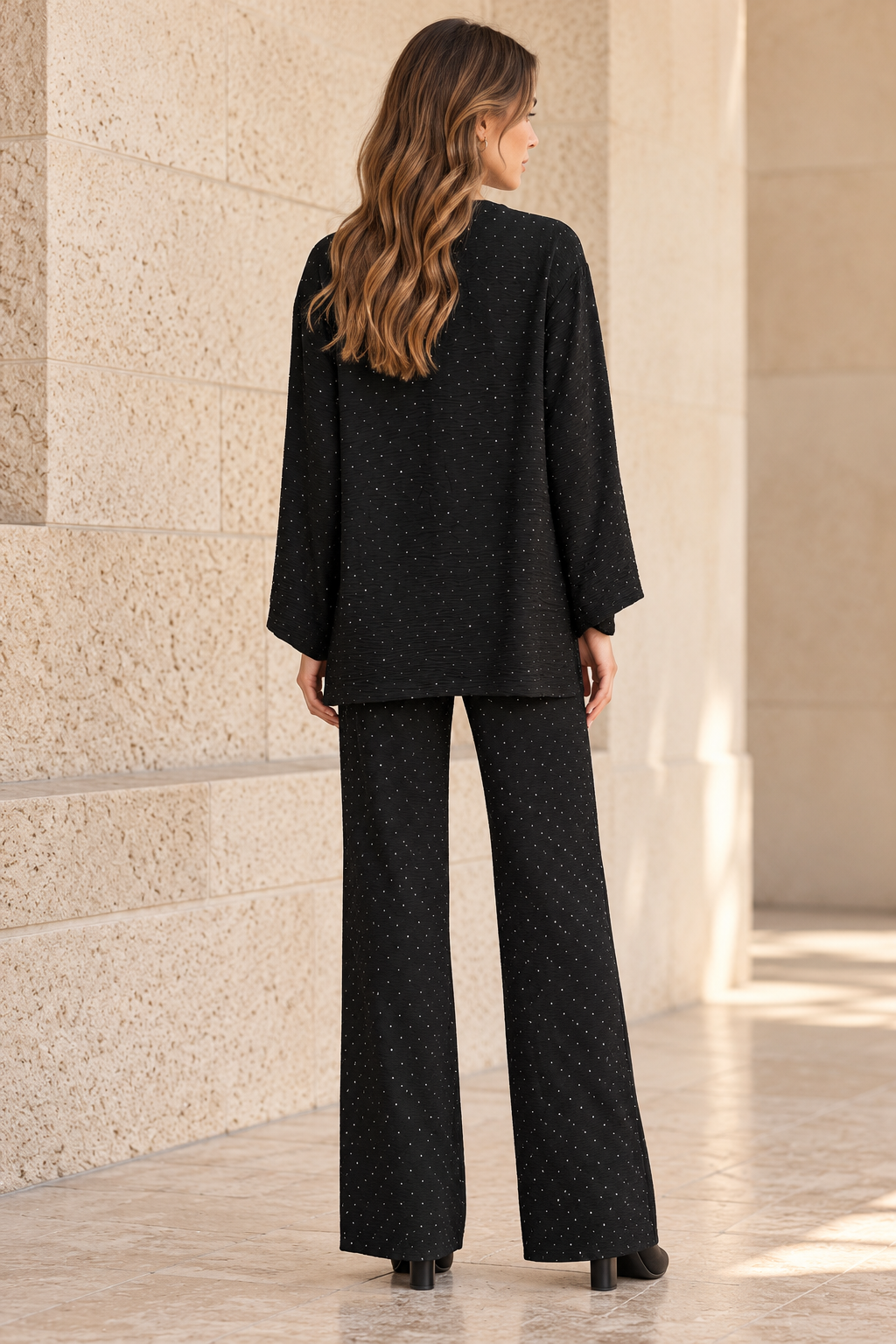 Blusas Para Mujer Oversize Con Escote Y Pedrería N63136 Negro
