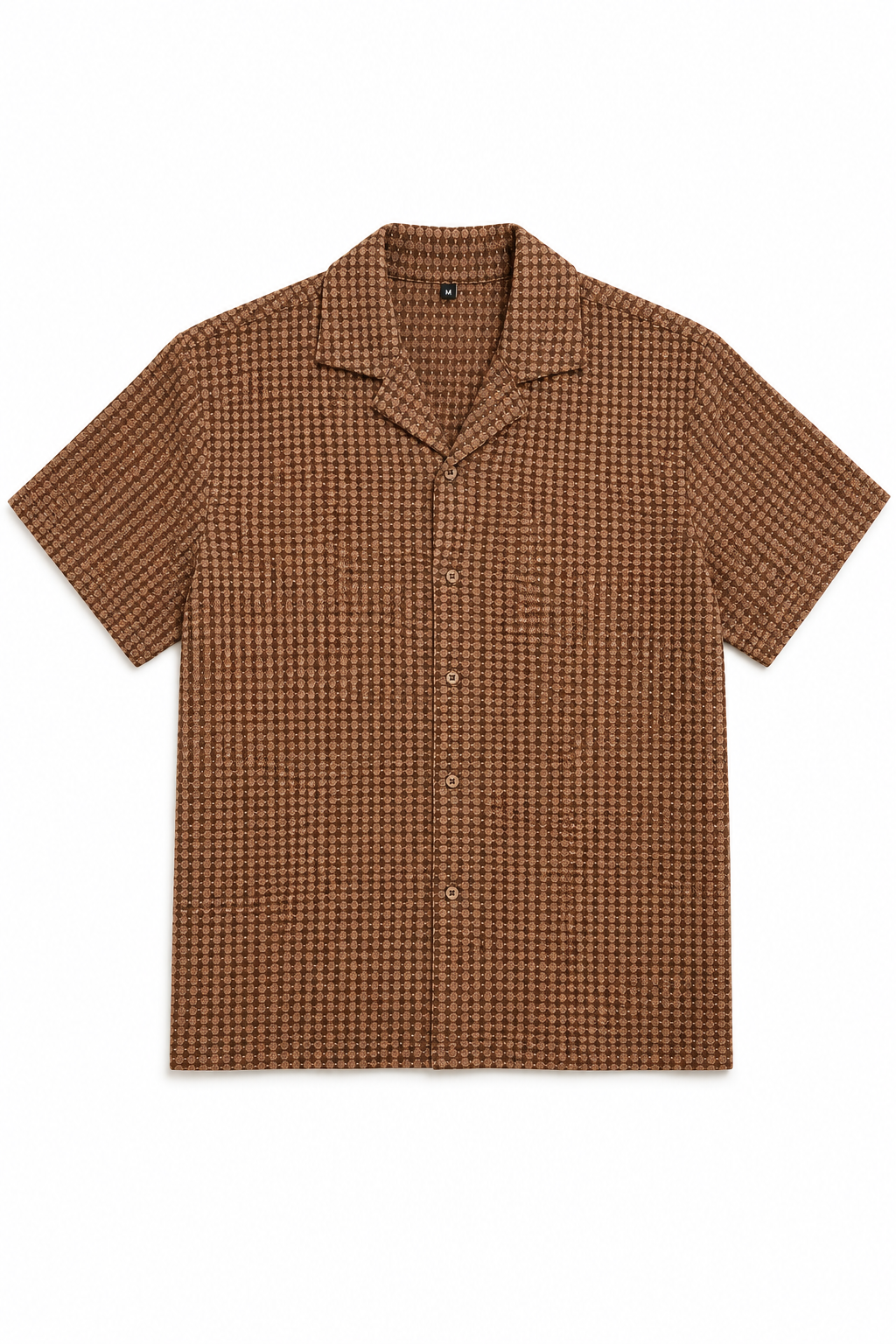 Camisas Para Hombre Manga Corta Crochet Tejida B65454 Cocoa