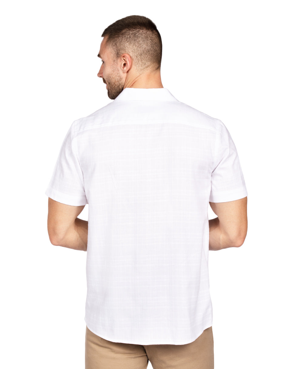 Camisas Para Hombre Dobbie Cuadros B51355 Blanco