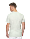 Camisas Para Hombre Bobois Moda Casuales Manga Corta Cuello Mao Tipo Lino Lisa Basica Slim Fit B31360 Verde