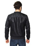 Chamarras Para Hombre de Piel Sintetica Bomber Jacket D45324 Negro