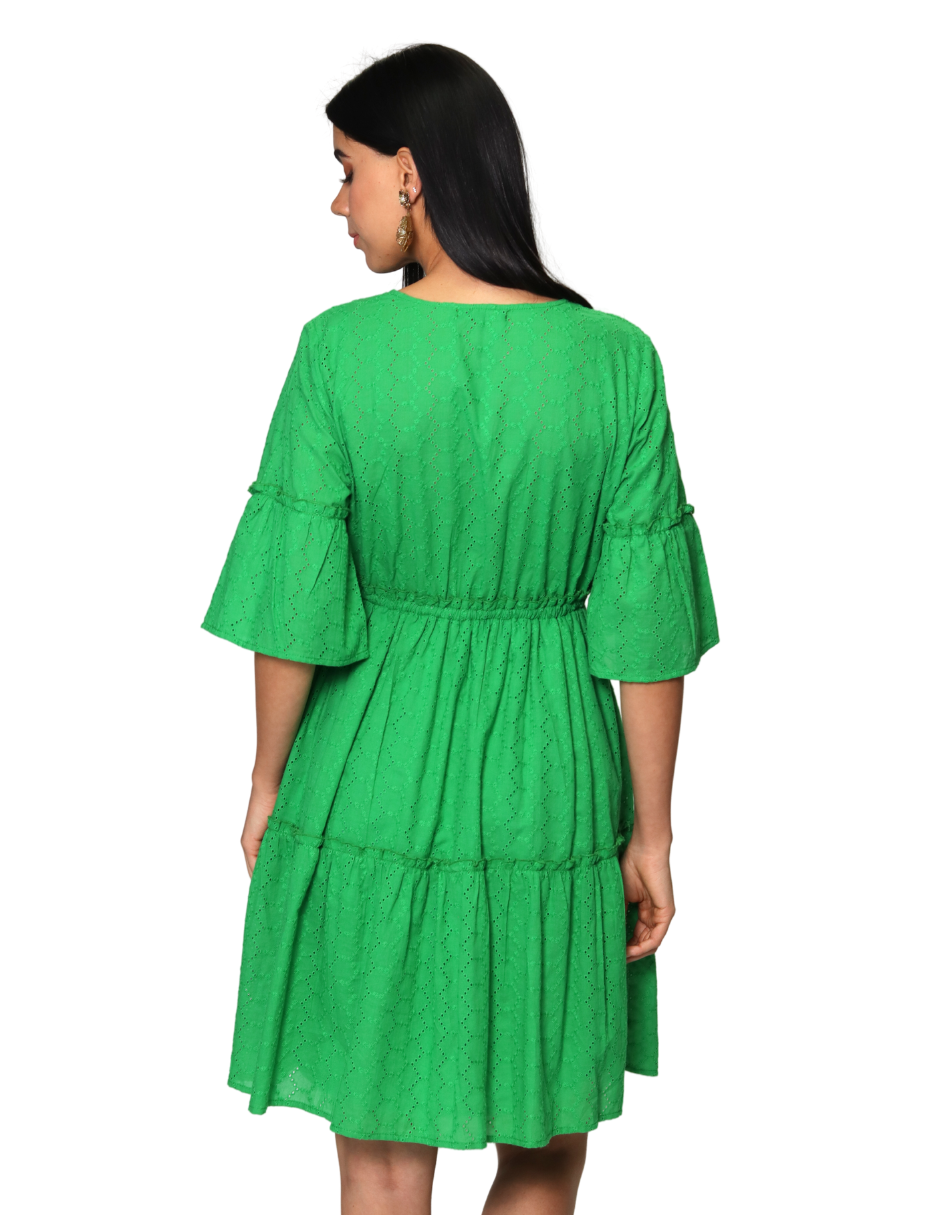 Vestidos Para Mujer Corto Bordado S41131 Verde