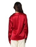 Blusas Para Mujer Bobois Moda Casuales Manga Larga Satinada Elegante N33135 Rojo