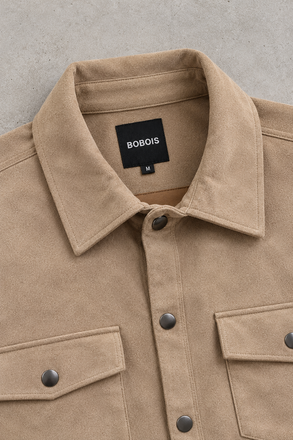 Sobrecamisas Para Hombre Suede De Doble Bolsillo Con Tapa B65413 Kaki