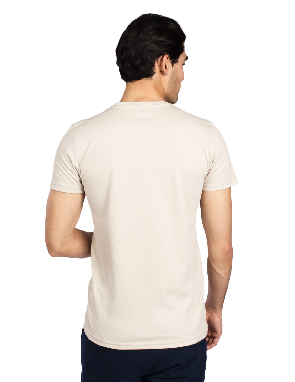 Playeras Para Hombre Slim Fit Microcostura A51301 Arena