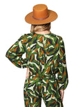 Blusas Para Mujer Bobois Moda Casuales Oversize Estampada Con Cordon De Manga Larga Cuello Redondo N33121 Verde