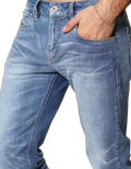 Jeans Para Hombre Bobois Moda Casuales Pantalones De Mezclilla Claros Corte Slim J41101 Azul