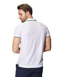 Playeras Polo Para Hombre De Manga Corta Con Detalle En Cuello Con Logo Bordado Y Cierre A41411 Blanco