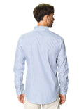 Camisas Para Hombre Manga Larga Rayas B45211 Azul