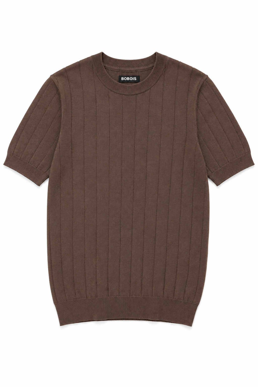 Playeras Para Hombre de Punto Tejida Acanalada A61452 Chocolate