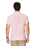 Playeras Polo Para Hombre De Manga Corta Lisa Basica Con Logo Bordado Slim Fit APOLOB Rosa