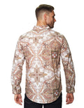 Camisas Para Hombre Manga Larga Estampado Paisley B45503 Olivo