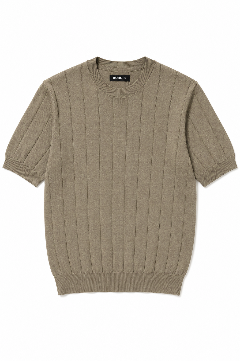 Playeras Para Hombre de Punto Tejida Acanalada A61452 Olivo