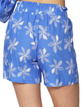 Shorts Para Mujer Flojo Tipo Lino De Tiro Alto Con Estampado Floral Y41104 Unico