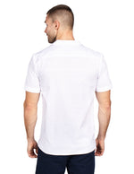 Camisas Para Hombre Jacquard De Manga Corta B51361 Blanco