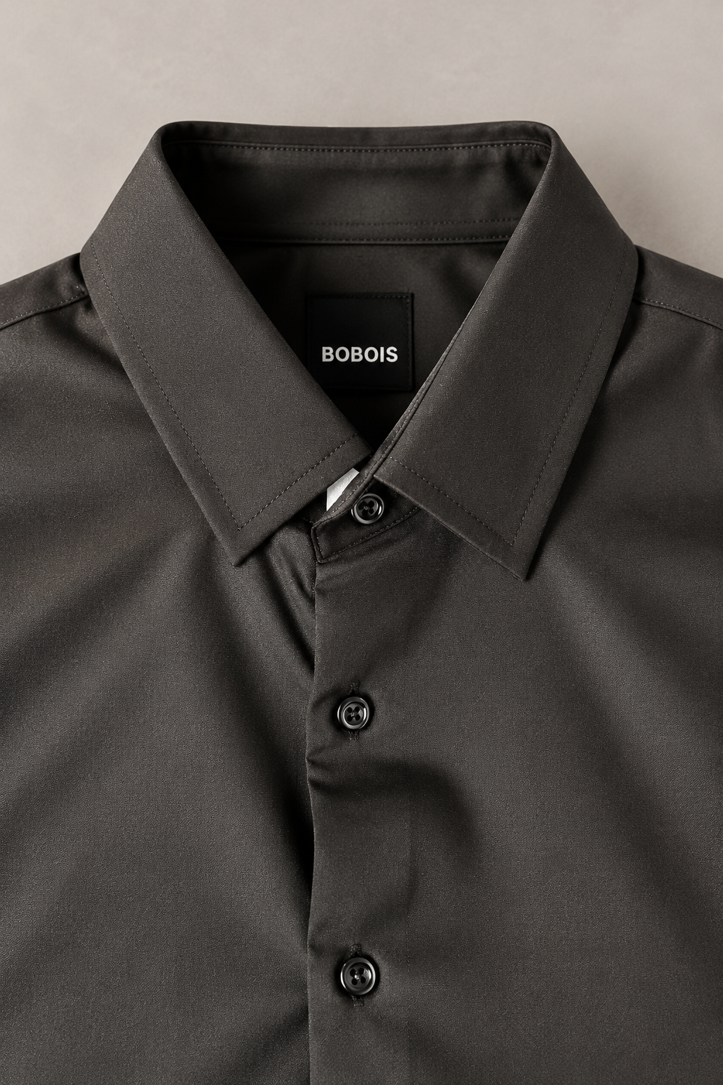 Camisas para Hombre Manga Larga Casual Formal de Tejido Suave B65411 Negro