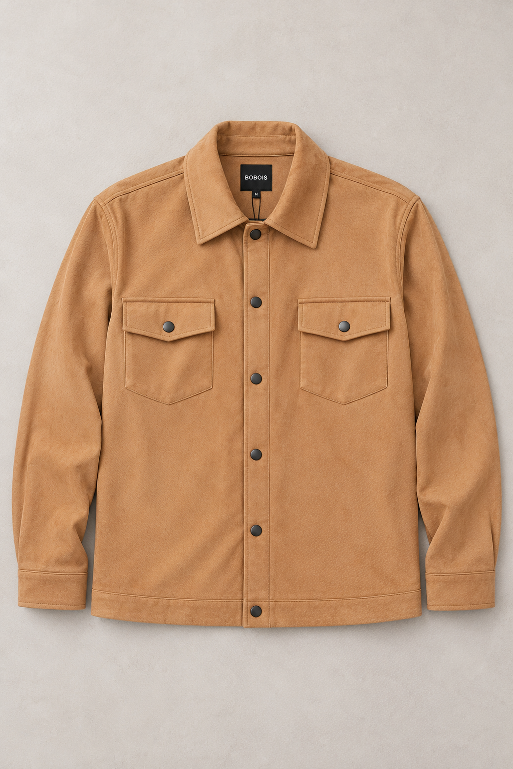 Sobrecamisas Para Hombre Suede De Doble Bolsillo Con Tapa B65413 Camel