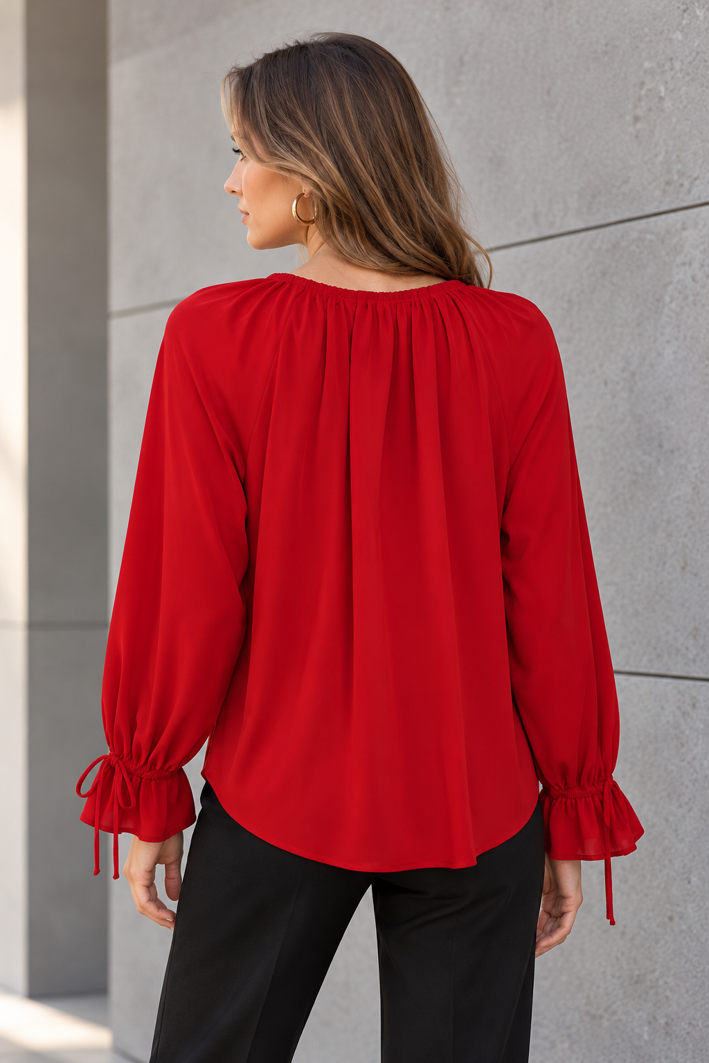 Blusas Para Mujer Lisa Bohemia Con Olanes N53123 Rojo