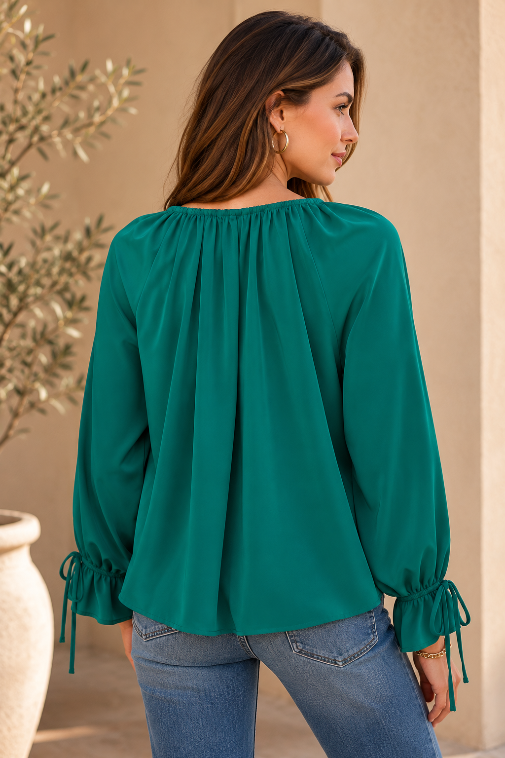Blusas Para Mujer Lisa Bohemia Con Olanes N53123 Verde