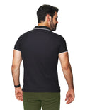 Playeras Polo Para Hombre Lisa Con Cierre A41413 Negro