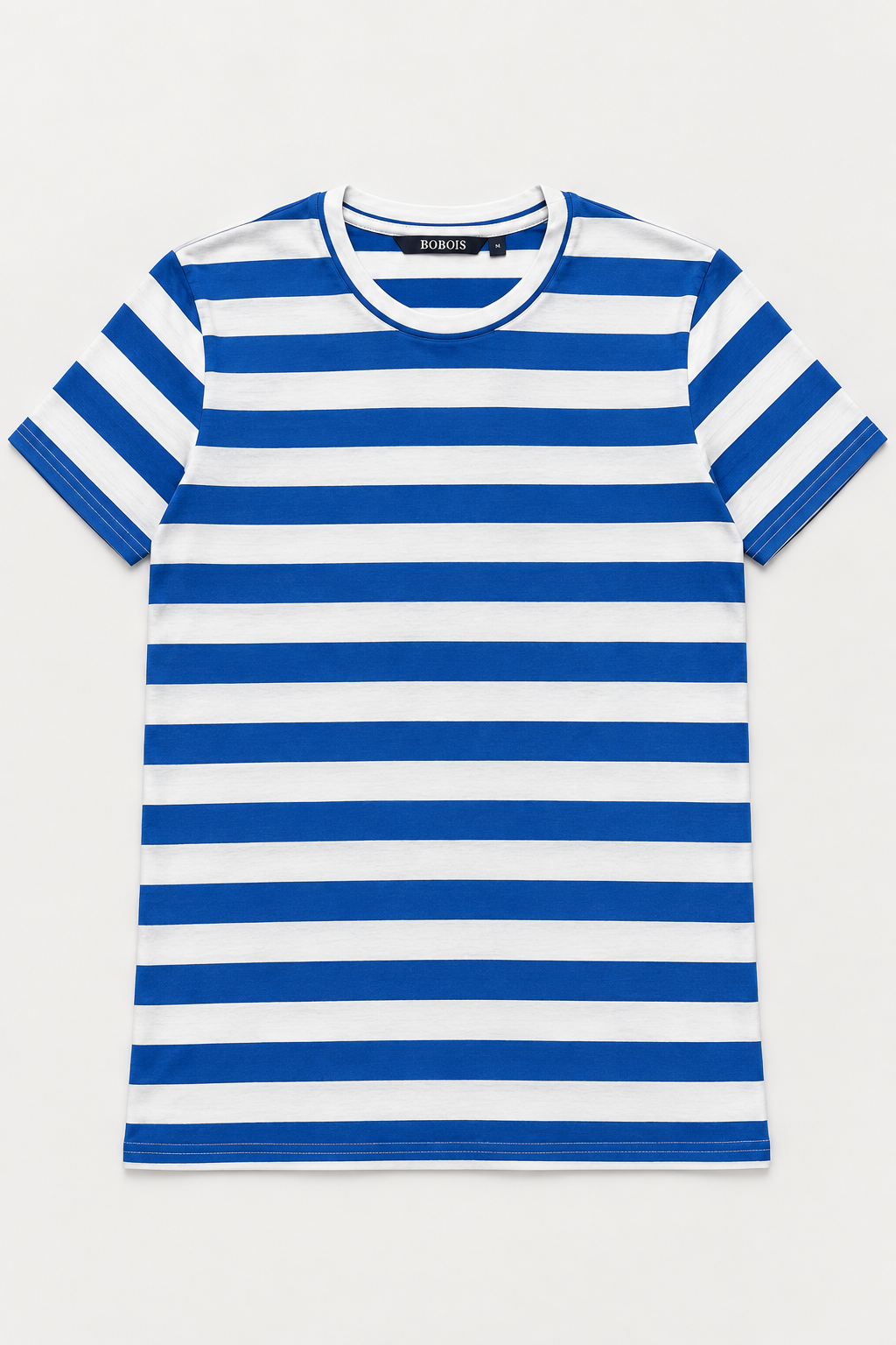 Playeras Para Hombre De Manga Corta Con Estampado De Rayas A41112 Azul