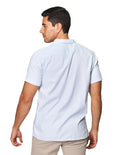 Camisas Para Hombre Bobois Moda Casuales Lisa De Manga Corta De Cuello Abierto Relaxed Fit B41363 Cielo