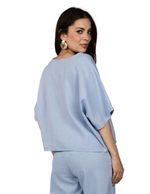Blusas Para Mujer Oversize Con Nudo N51149 Azul
