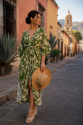 Vestidos Para Mujer Midi Cruzado Con Amarre S61126 Verde