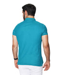 Playeras Polo Para Hombre De Manga Corta Lisa Basica Con Logo Bordado Slim Fit APOLOB Esmeralda