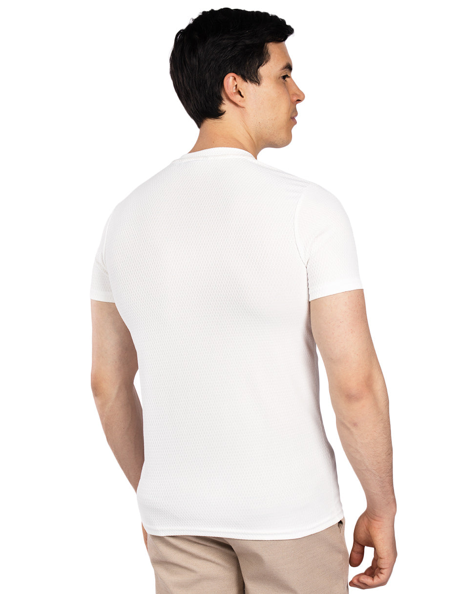 Playeras Para Hombre Con Textura A51305 Blanco