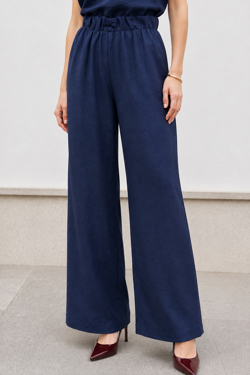 Pantalones Para Mujer Ancho Suelto Wide Leg W63119 Marino