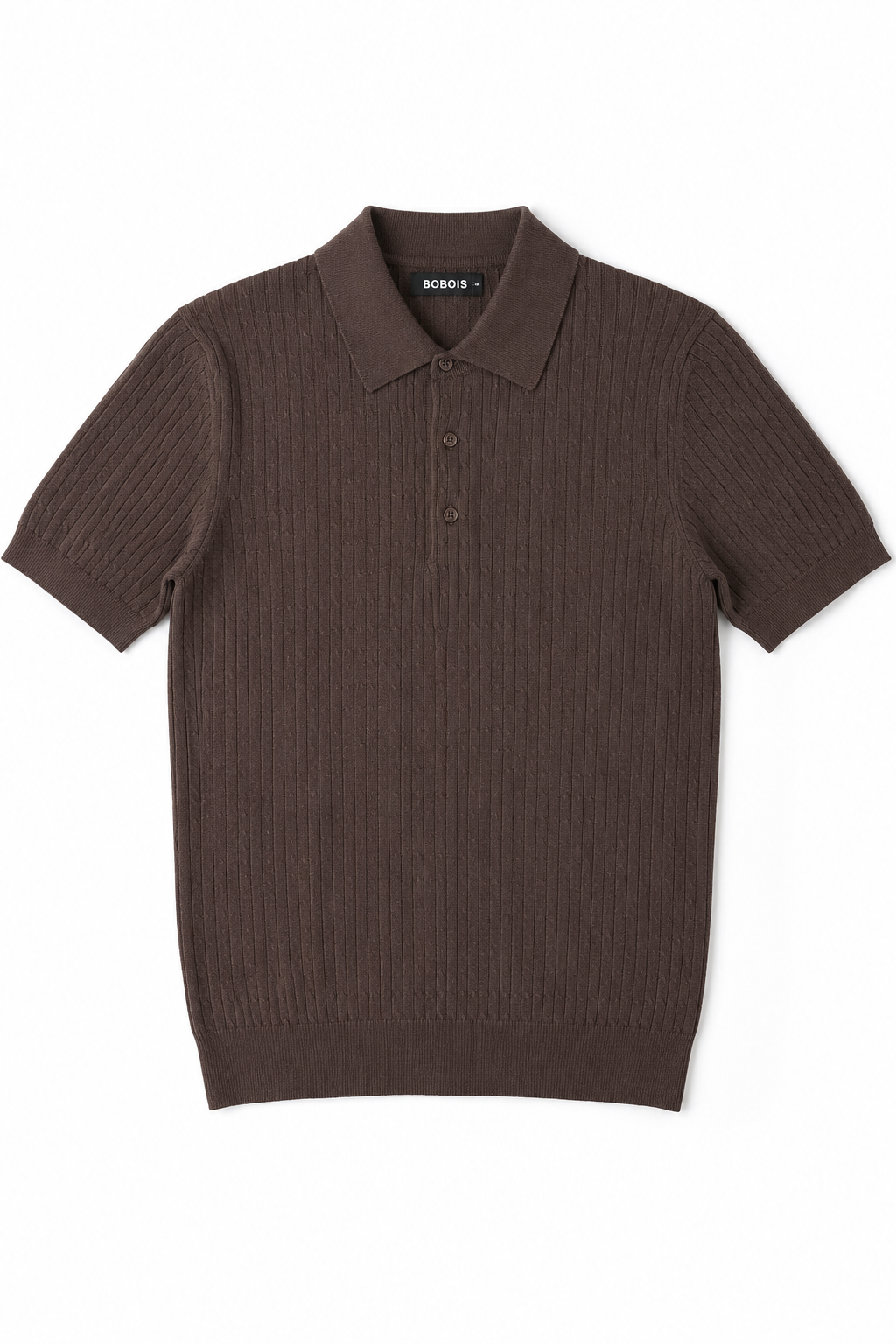 Playeras Polo Para Hombre Tejida Punto Acanalada A61454 Chocolate