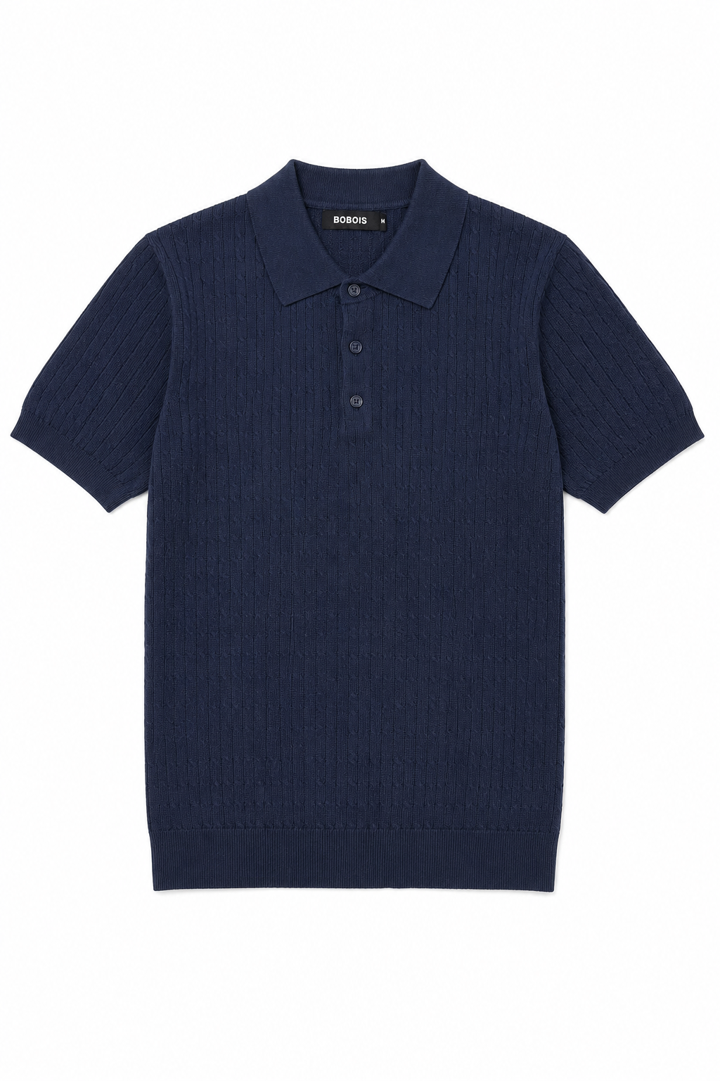 Playeras Polo Para Hombre Tejida Punto Acanalada A61454 Marino
