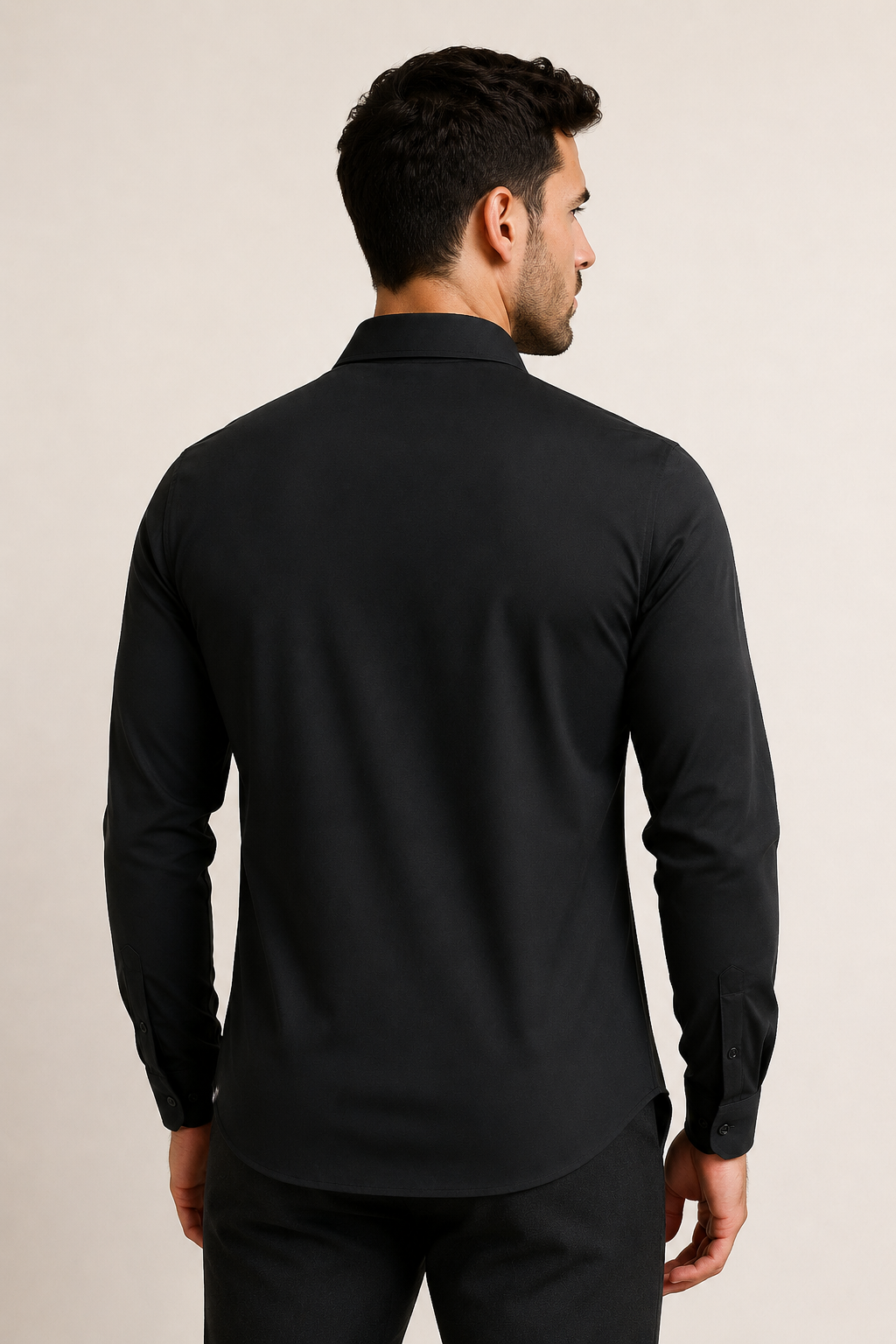 Camisas Para Hombre Super Stretch Sin Arrugas B55401 Negro