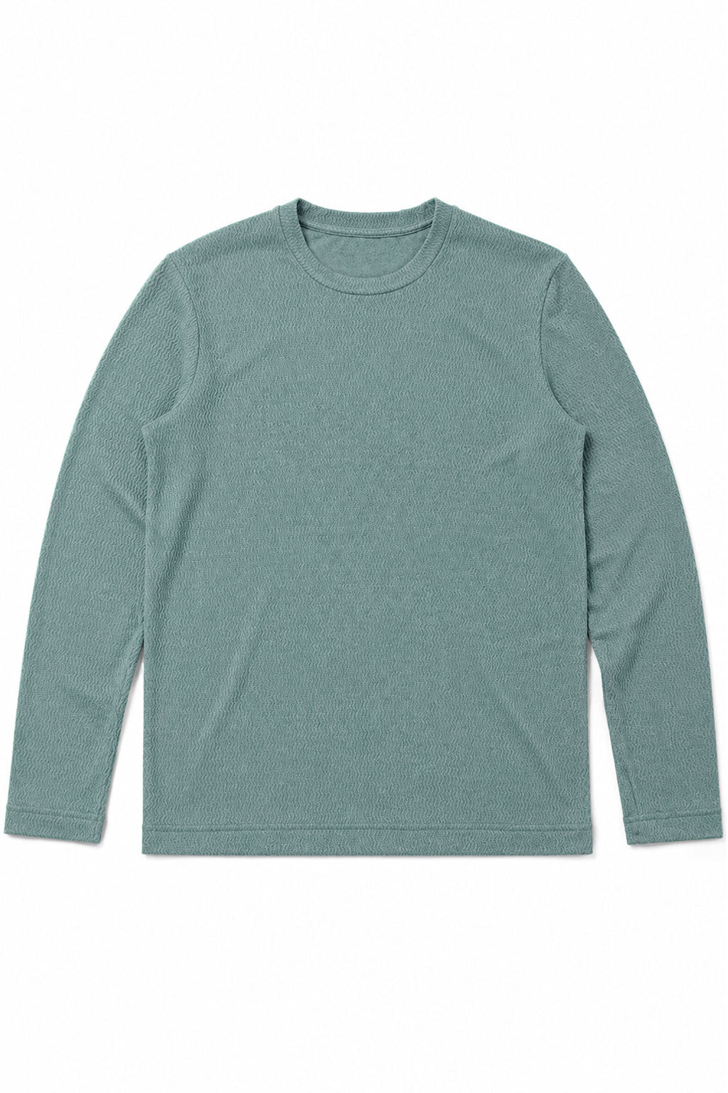 Playeras Para Hombre De Tejido Acanalado Con Manga Larga A65313 Verde
