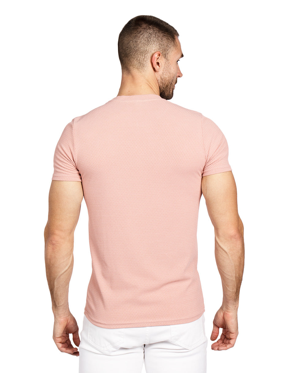 Playeras Para Hombre Con Textura A51305 Rosa