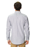 Camisas Para Hombre Manga Larga Micro Rayas B45201 Marino