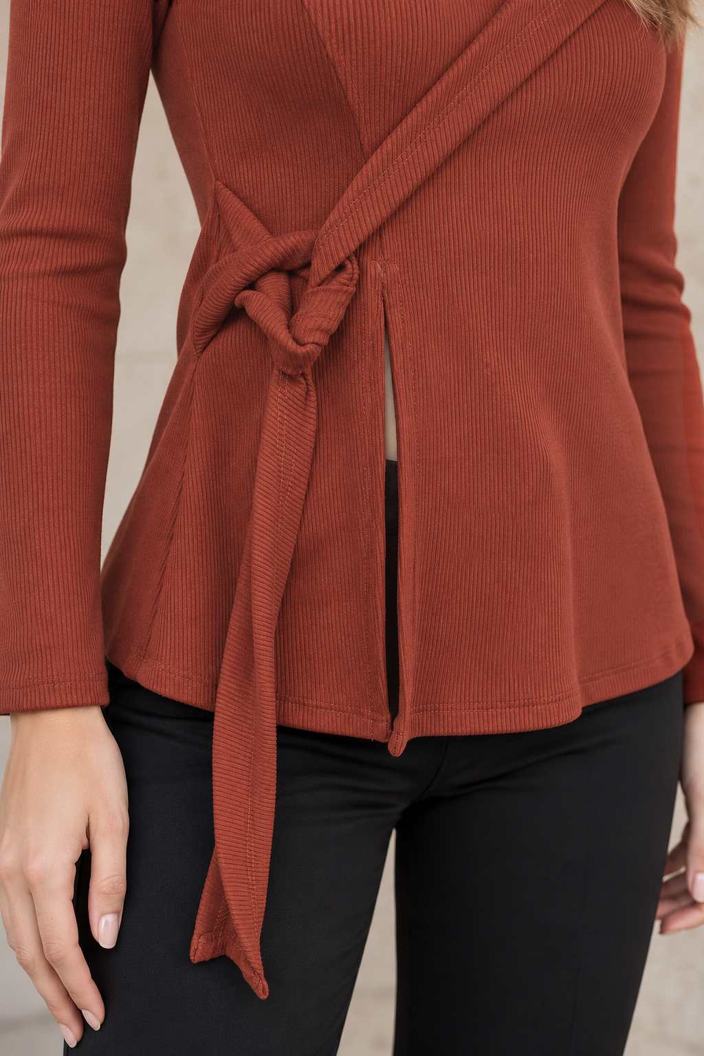 Blusones Para Mujer De Manga Larga Con Amarre N43145 Chedron