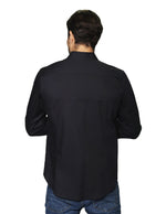 Camisas Para Hombre Manga Larga Micro Rayas B45308 Negro